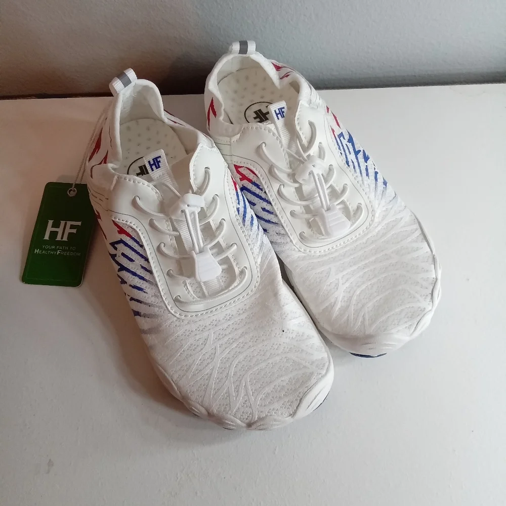 HF, Red, White‎ and Blue Athletic Shoe. PRO ultra-light Barefoot.